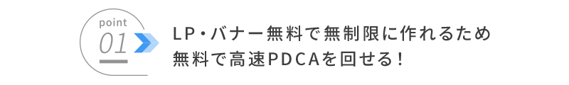LP・バナー無料で無制限に作れるため無料で高速PDCAを回せる！