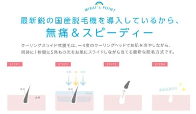 ツドーン 都度払い脱毛サロン ミライ って 特徴 料金 口コミを徹底調査