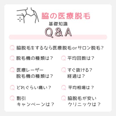 脇の医療脱毛が安いクリニックおすすめ4選 22年版