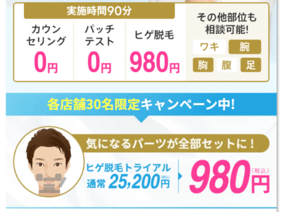 メンズクリアの980円キャンペーン