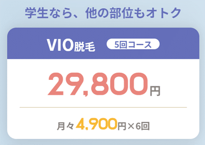 リゼクリニック学生限定特別プランVIO脱毛