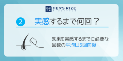 2.メンズリゼで効果を実感するまで大体何回くらいかかる？？