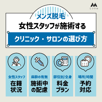 女性スタッフが施術するメンズ脱毛クリニック・サロンの選び方