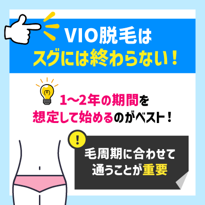 VIO脱毛はスグには終わらない！1～2年の期間を想定して始めるのがベスト