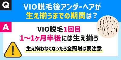 VIO脱毛後アンダーヘアが生え揃うまでの期間はどれくらい？