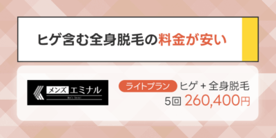 ヒゲ含む全身脱毛の料金が安いおすすめメンズ医療脱毛クリニック