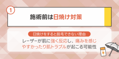 1.ヒゲの医療脱毛施術前は日焼け対策をする