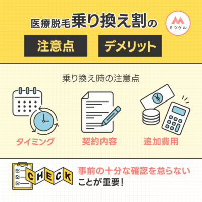 医療脱毛乗り換え割の注意点・デメリット