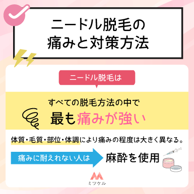ニードル脱毛の痛みと対策方法