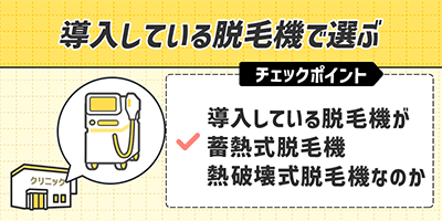 導入している脱毛機で選ぶ