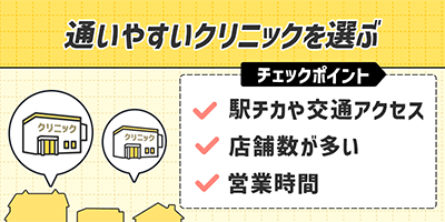 生活圏内にある通いやすいクリニックを選ぶ