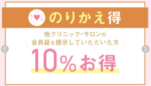 ウィンクリニックの乗り換え割イメージ