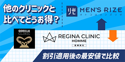メンズリゼは他のクリニックと比べてどうお得？