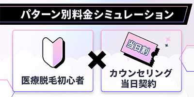 医療脱毛初心者×カウンセリング当日契約（当日契約割）