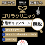 【NEW】ゴリラクリニックの最新割引キャンペーン・キャッシュバッククーポン・トライアルを調査【2025年6月】
