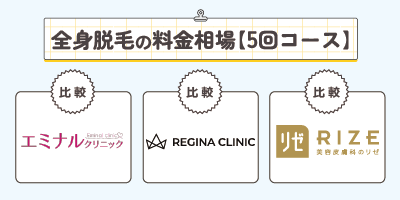 全身医療脱毛の料金相場｜人気クリニックの5回コースを