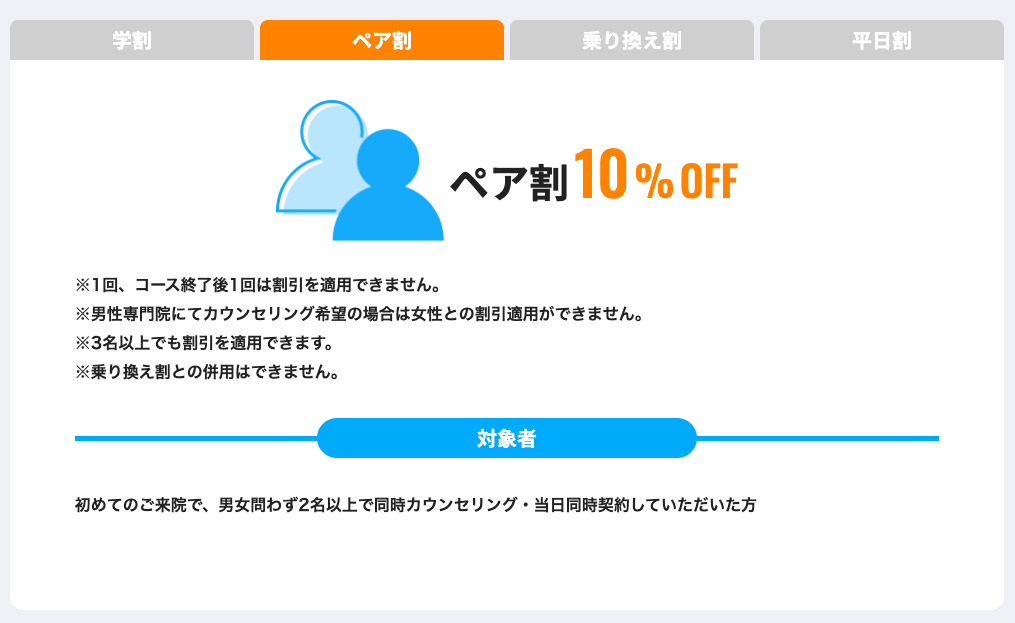 メンズリゼ_ペア割