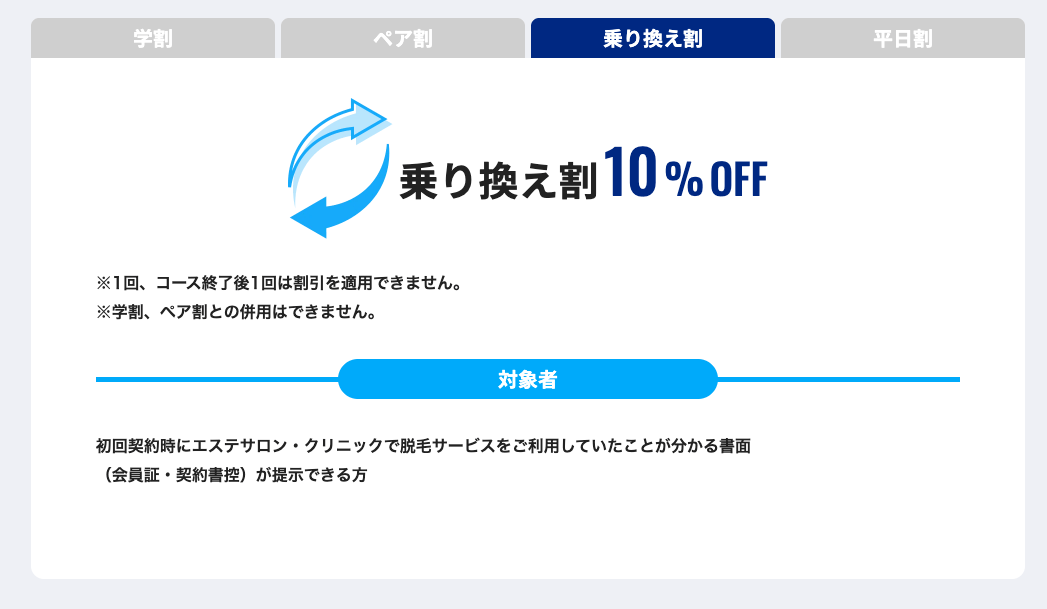 メンズリゼ_乗り換え割