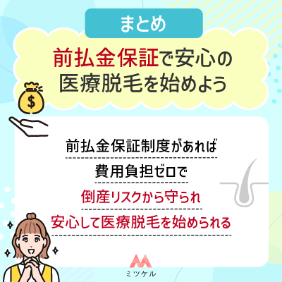 【まとめ】前払金保証で安心の医療脱毛を始めよう
