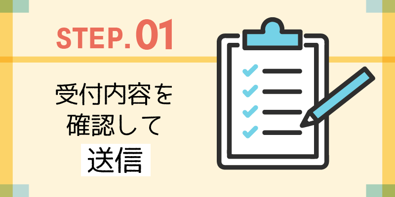 受付内容を確認して送信する説明画像