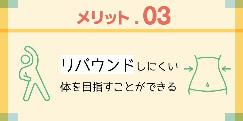 メリット3.リバウンドしにくい体を目指すことができる説明画像