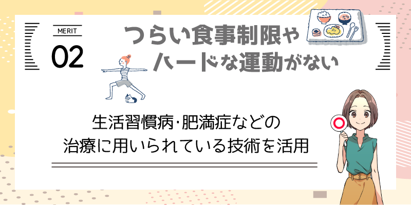 メリット2.つらい食事制限やハードな運動がない解説画像