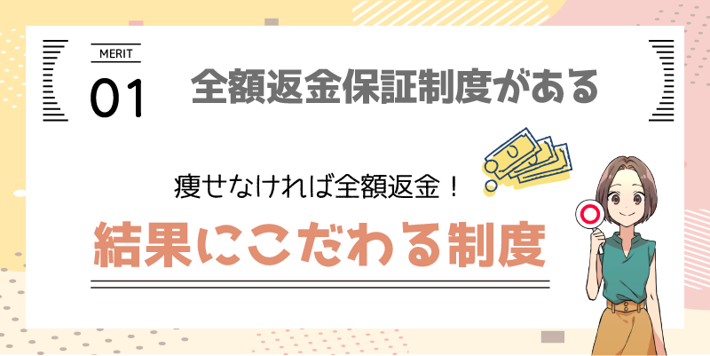 メリット1.全額返金保証制度がある解説画像