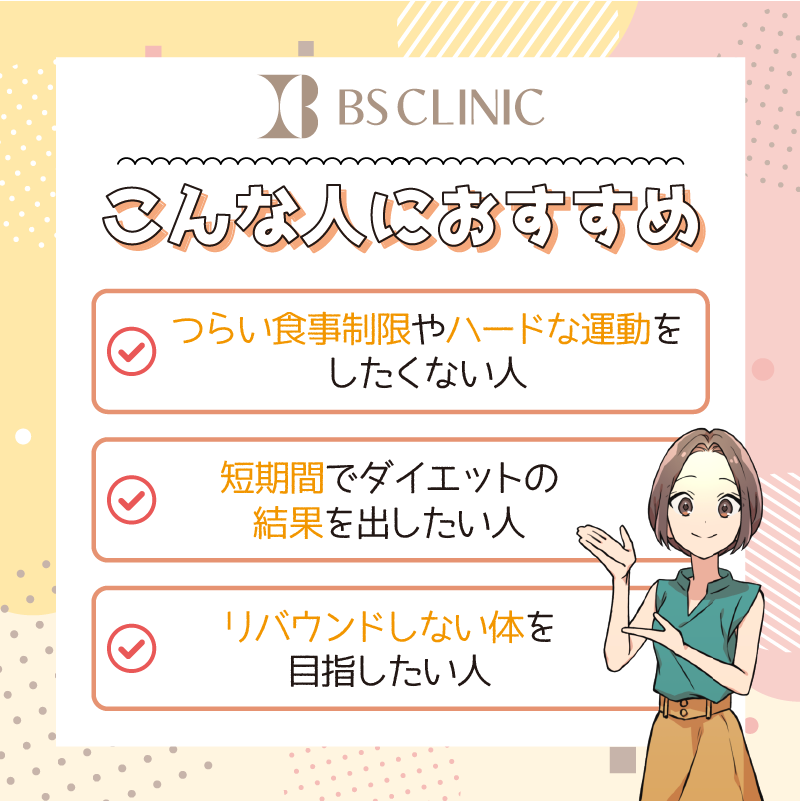 【まとめ】BSクリニックの医療ダイエットがおすすめな人解説画像