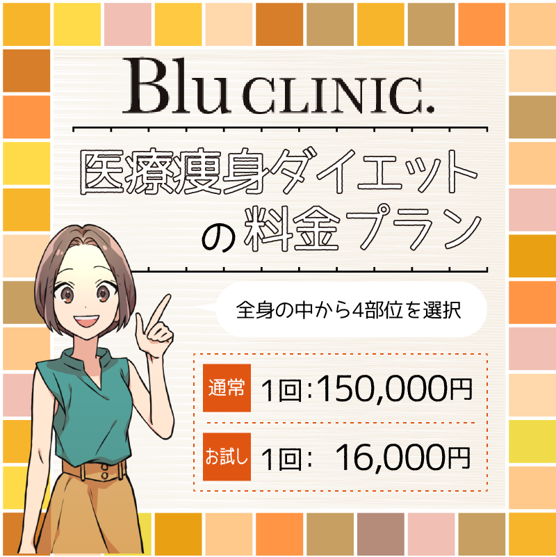 ブルークリニックの医療痩身ダイエットの料金プラン説明画像