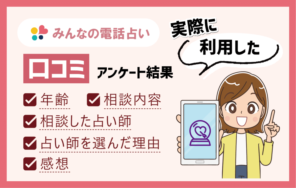 みんなの電話占いを実際に利用した方の口コミ【アンケート結果】