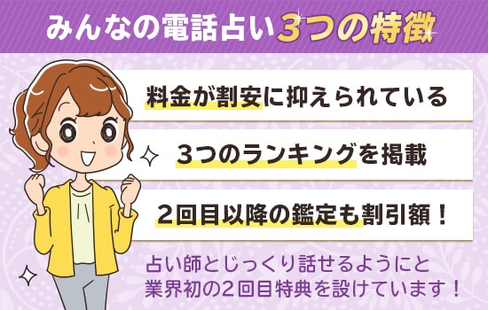 みんなの電話占い特徴3つ
