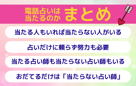 電話占いは当たるのか【まとめ】