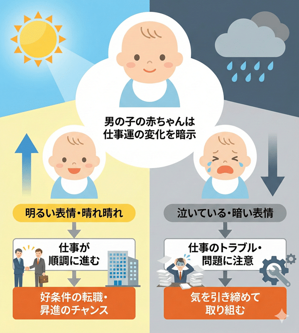 男の子の赤ちゃんが出てくる夢【仕事運の変化】