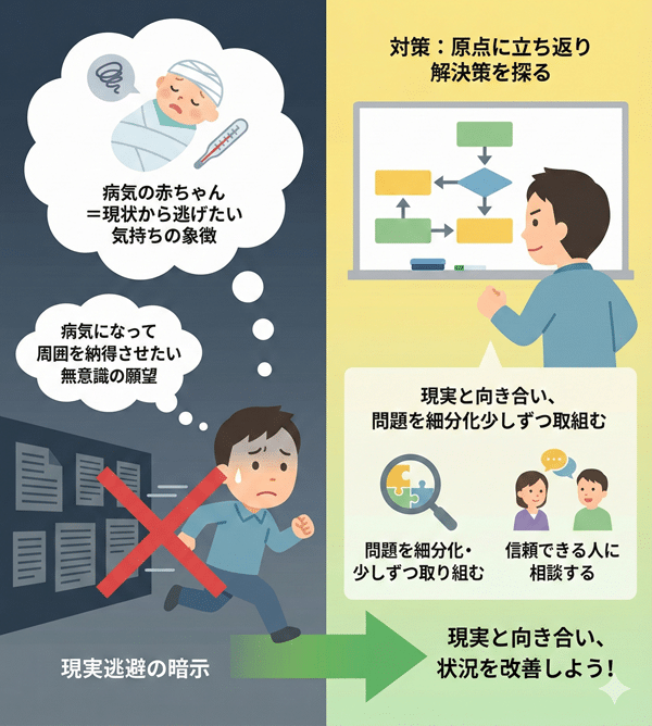 病気の赤ちゃんが出てくる夢【現実逃避の暗示】